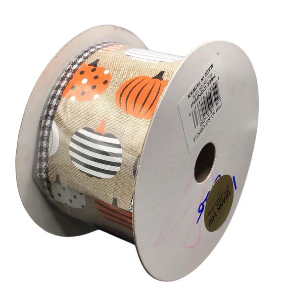 Fall Ribbon Lot 6 Rolls Wired Edge Pumpkins Plaid Gnomes Autumn Leaves Harvest 6 - Picture 6 of 11